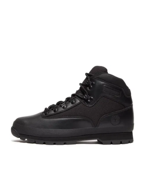 Ботинки Timberland Euro Hiker Mid Boot из кожи и канваса, черные — фото 3