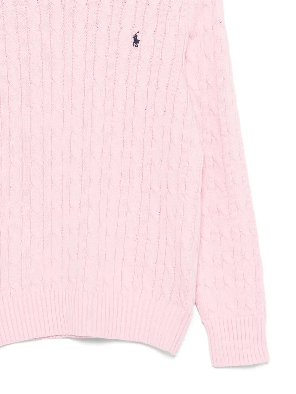 Свитер фактурной вязки с логотипом Polo Ralph Lauren Kids, розовый — фото 3