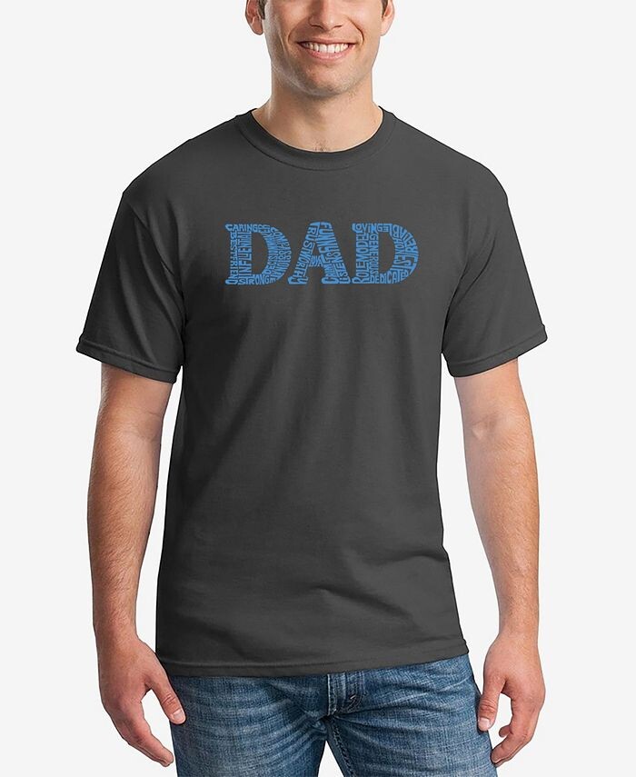 

Мужская футболка с короткими рукавами Dad Word Art LA Pop Art, серый