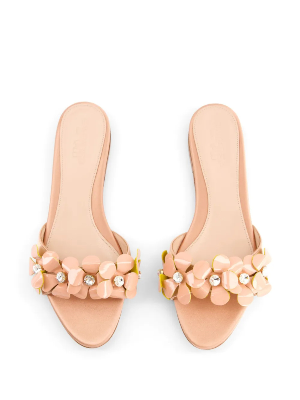 Giambattista Valli шлепанцы с цветочной аппликацией, нейтральный — фото 4