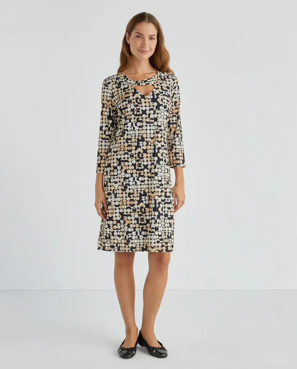 

Женское платье с рукавами 3/4 с принтом Zermatt, черный