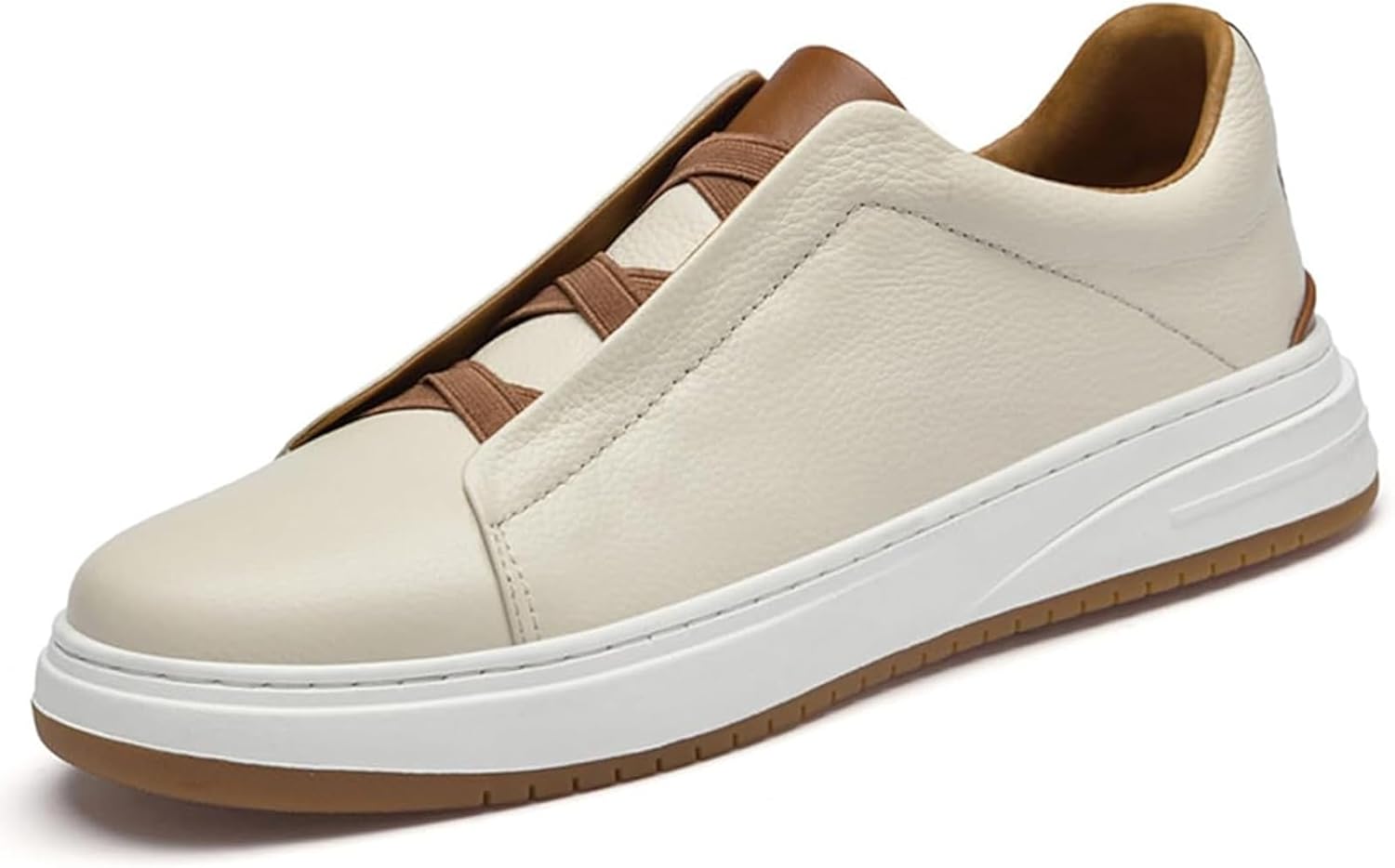 

Мужские плоские оксфорды-кеды, мягкие, дышащие, из натуральной кожи, низкие, без шнуровки, с противоскользящей подошвой, для делового и повседневного ношения Xinduoyu, белый