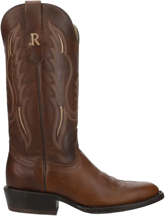 

Мужские повседневные ботинки Mens Bay Apache с круглым носком и вышивкой, средний голенище - коричневые R. Watson Boots, коричневый