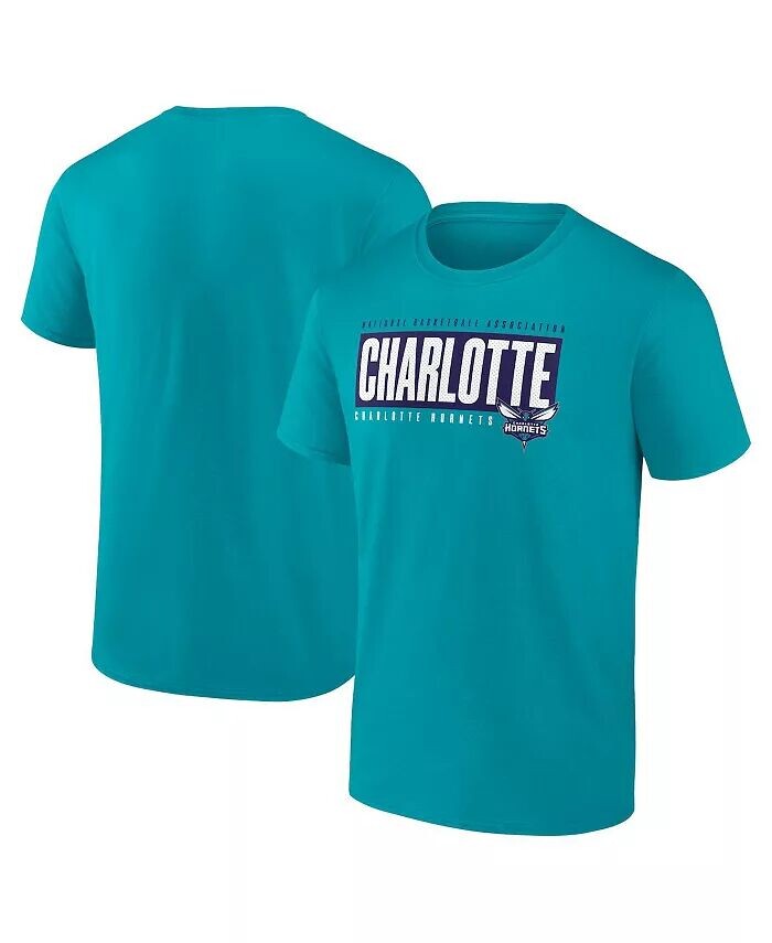 

Мужская темно-бирюзовая футболка Charlotte Hornets Box Out Fanatics, синий