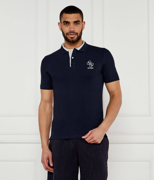 

Рубашка поло Slim fit Guess Jeans, синий