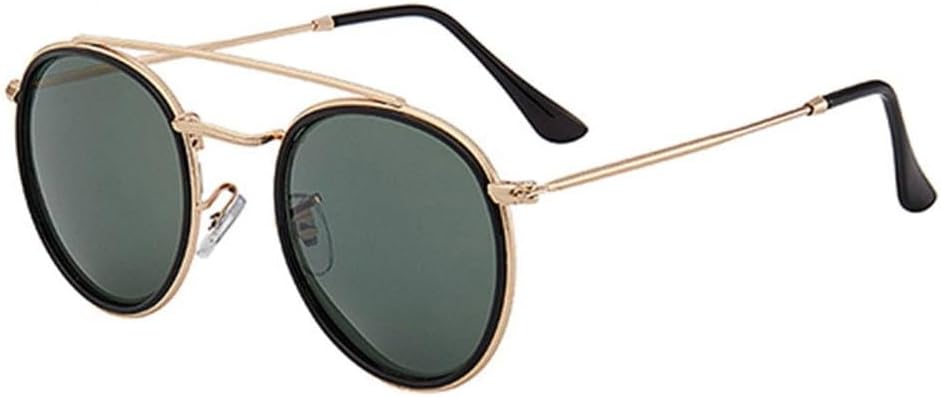 

Ретро круглые металлические солнцезащитные очки для мужчин и женщин в стиле стимпанк, металлическая оправа, модные очки с защитой от УФ-излучения UV400 TYUVIVO, Gold Darkgreen