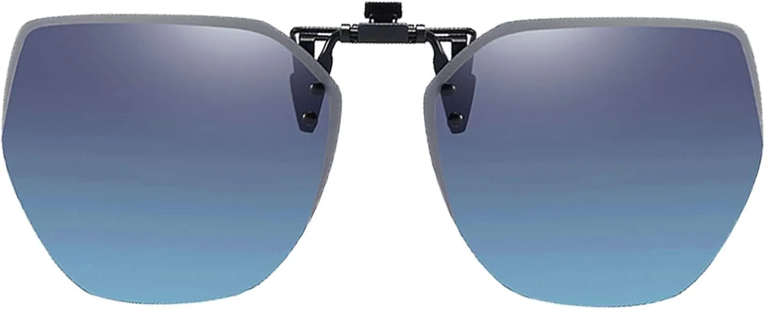 

Поляризованные солнцезащитные очки увеличенного размера с зажимом, антибликовой защитой от УФ-излучения, подходят для очков с диоптриями FF FRAZALA, Blue/Grey