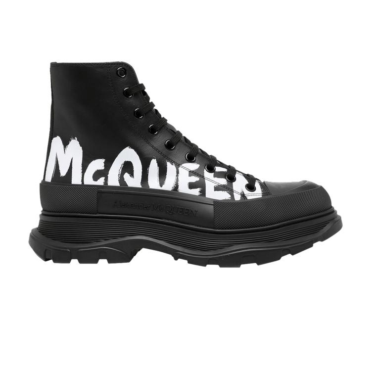 

Ботинки Alexander McQueen Tread Slick Boot 'Graffiti Logo - Black', черный