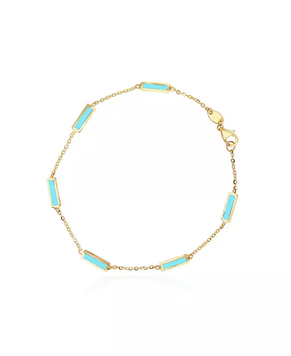 

Браслет-Цепочка с бирюзой, золото 14 карат The Lovery, turquoise