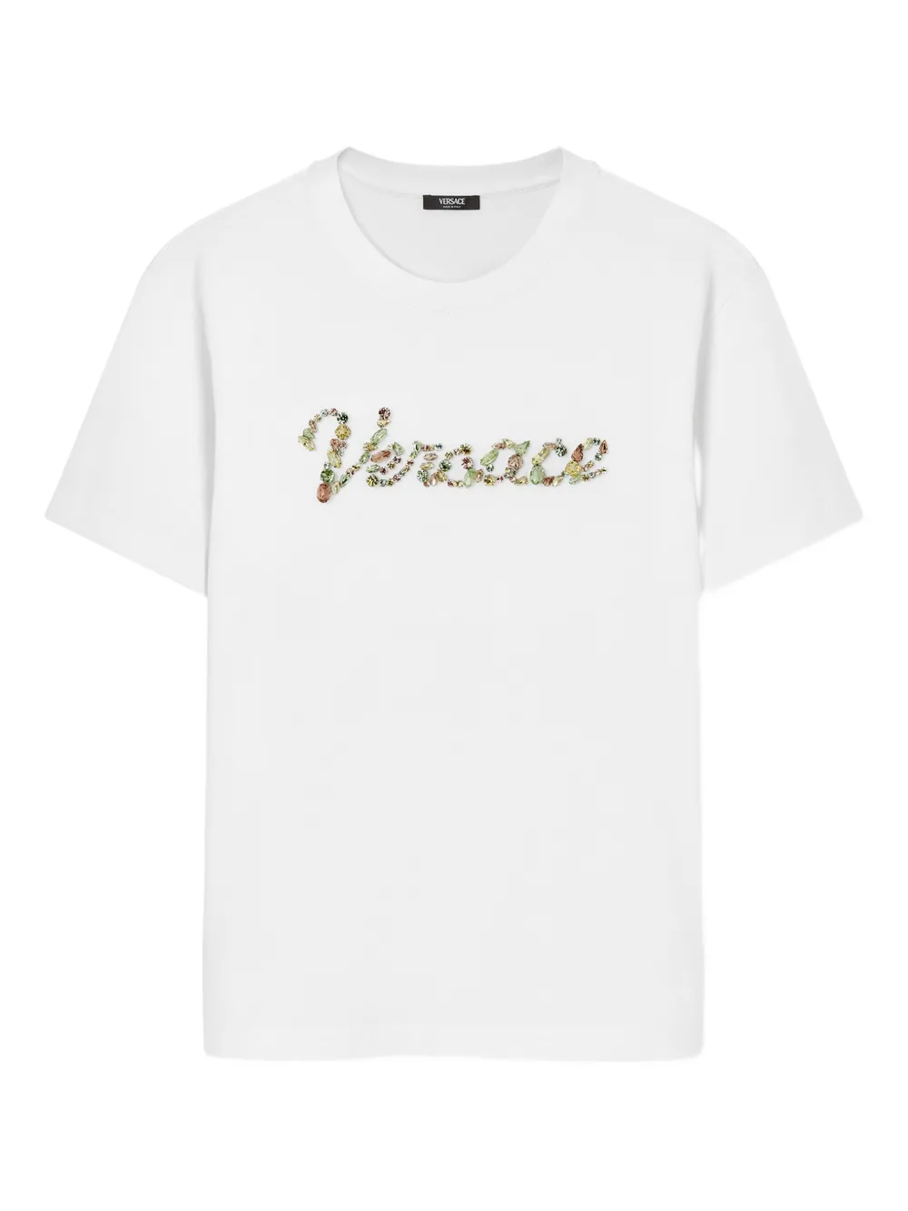 

Хлопковая футболка с логотипом Versace, белый