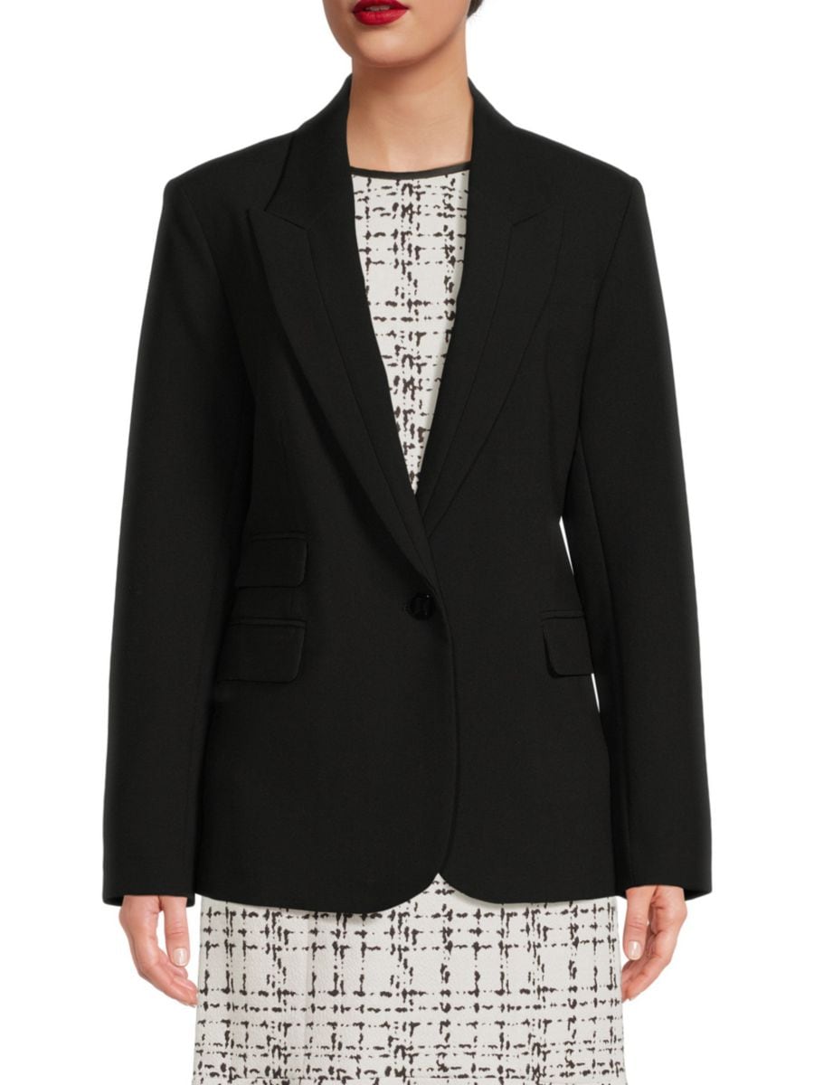 

Однотонный однобортный блейзер Karl Lagerfeld Paris, черный