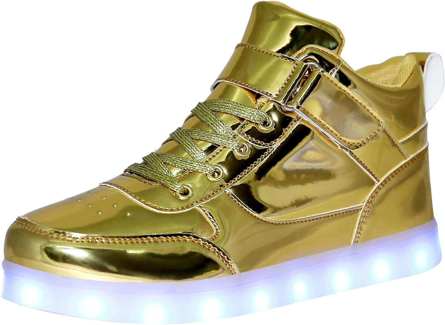 

Светящиеся кроссовки на высокой подошве JEVRITE для мужчин и женщин с LED-подсветкой - Зарядка через USB - Обувь для пар, золотой