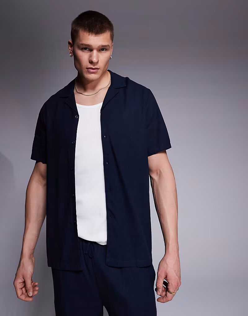 

Пляжная рубашка с короткими рукавами в цвете «сланцево-голубой» South Beach