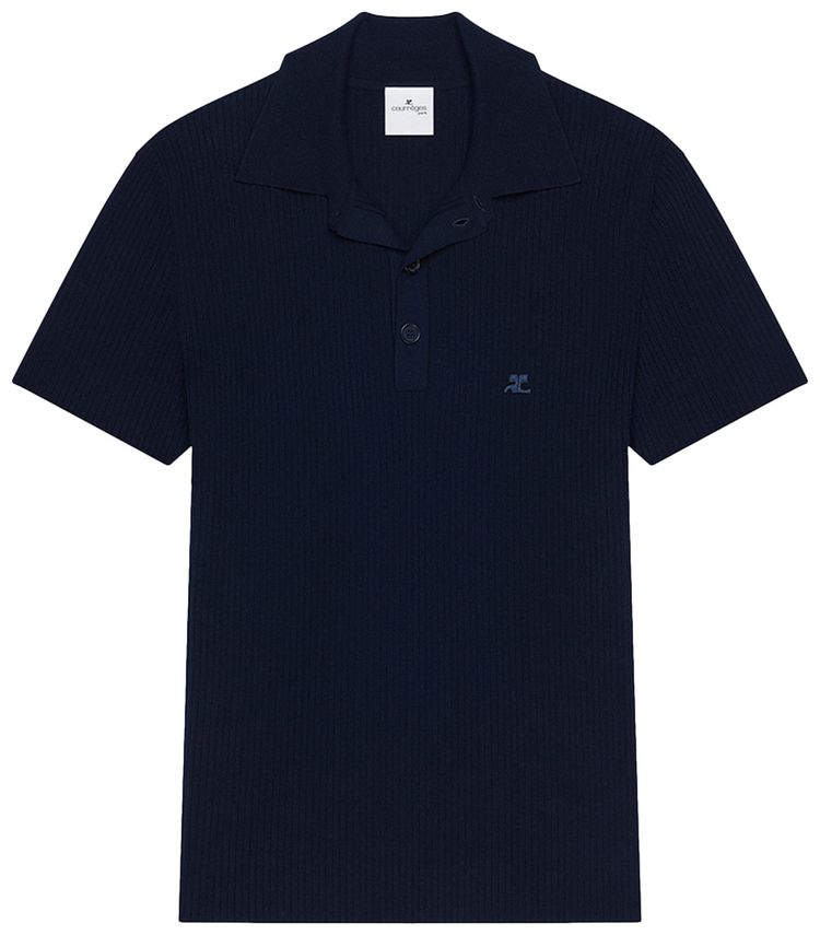 

Поло Courrèges Rib Knit Polo 'Navy', синий