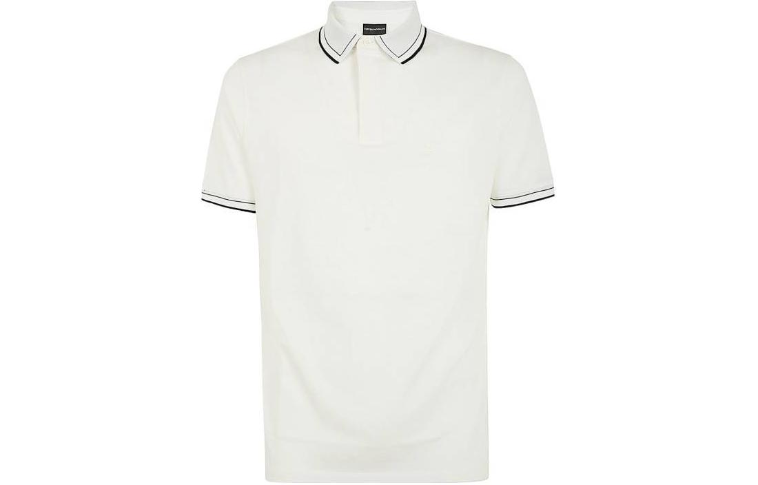 

Хлопковая поло с вышитым логотипом EMPORIO ARMANI, белый