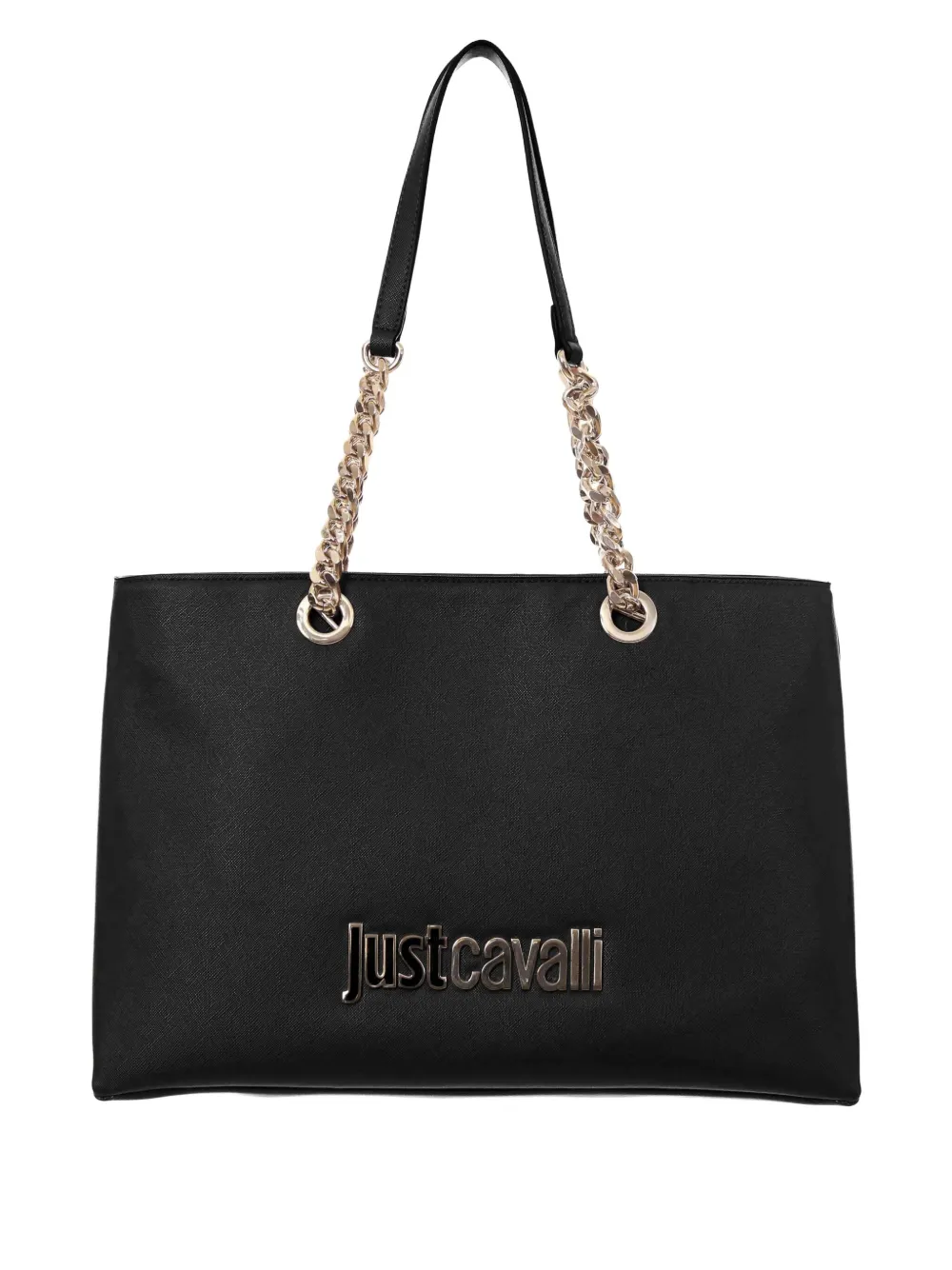 

Сумка-тоут с цепочкой и логотипом Just Cavalli, черный