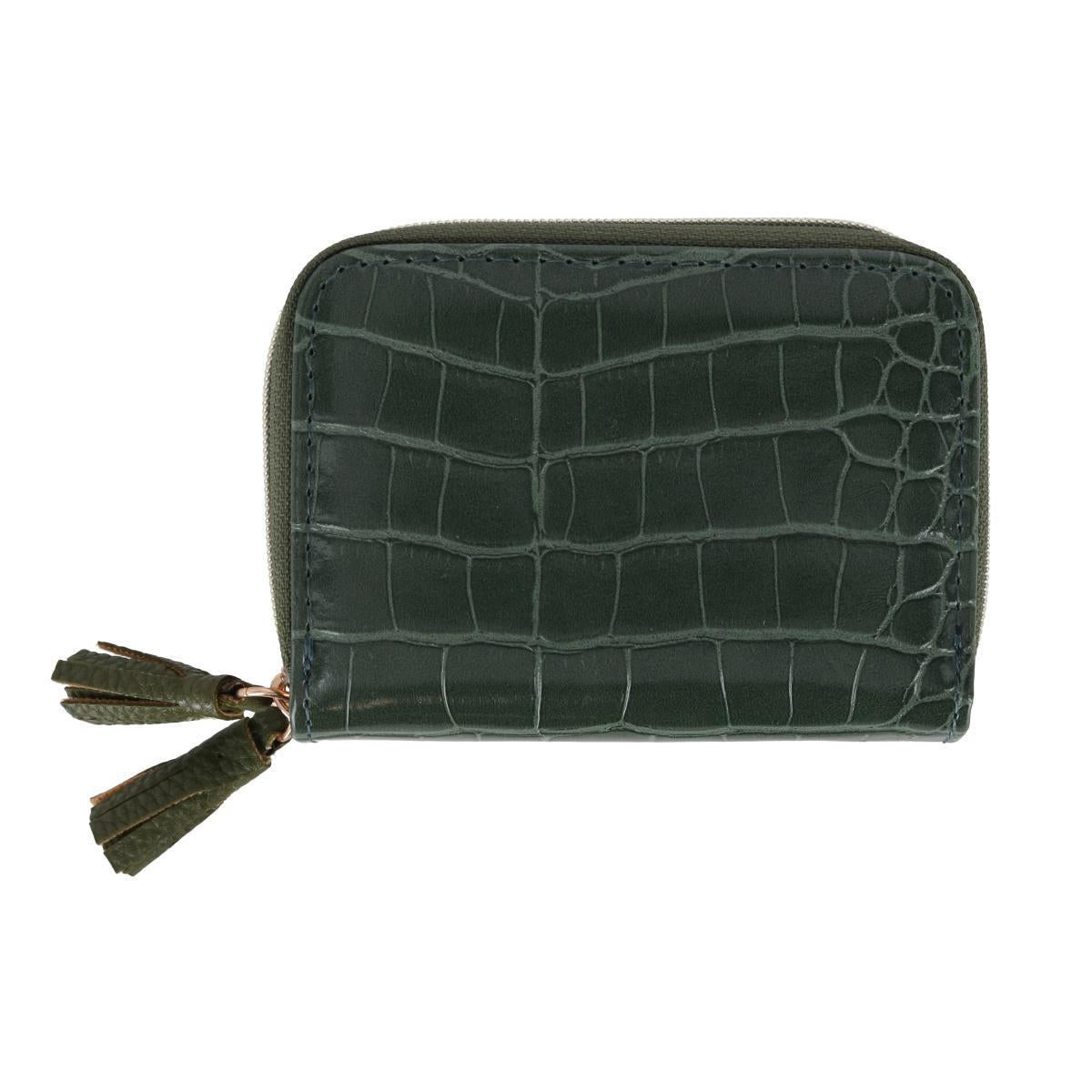 

Женский стильный цветной кошелек Wizard для нескольких карт Buxton, цвет olive crocodile pattern