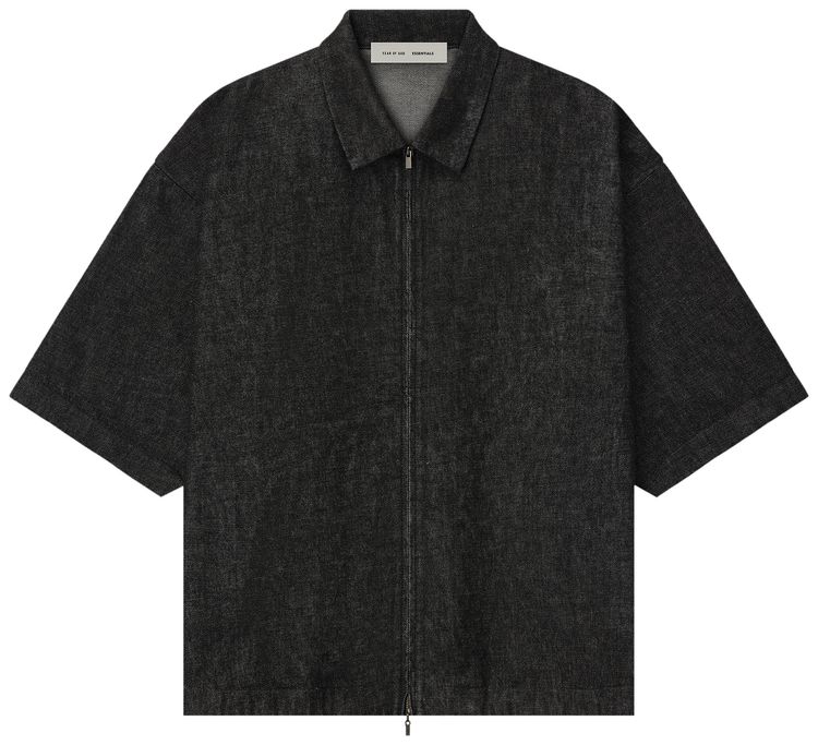 

Рабочая рубашка Fear of God Essentials Denim Full Zip Work Shirt, черный