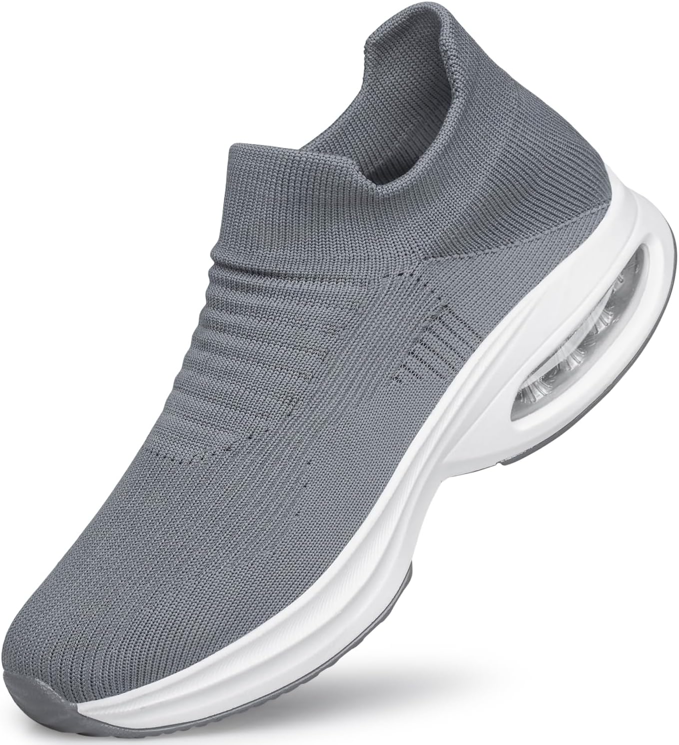 

Мужские кроссовки BQQ с носком, повседневные стильные кроссовки, удобные слипоны с воздушной подушкой, спортивная обувь для тренажерного зала и бега, темно-серый