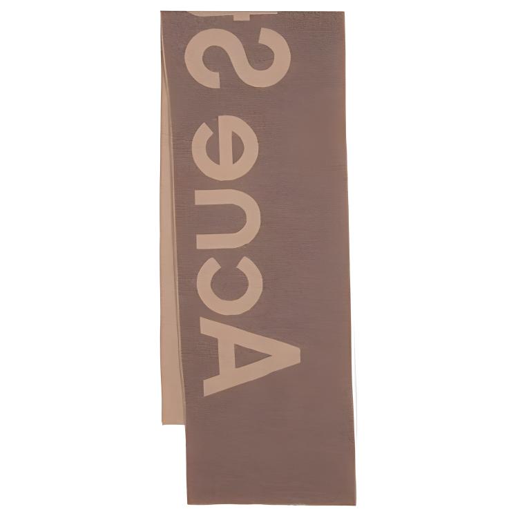 

Acne Studios Шарф с бахромой и детализированным логотипом, Brown