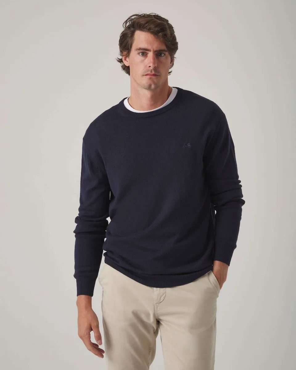 

Мужской свитер с круглым вырезом Scotta 1985, темно-синий