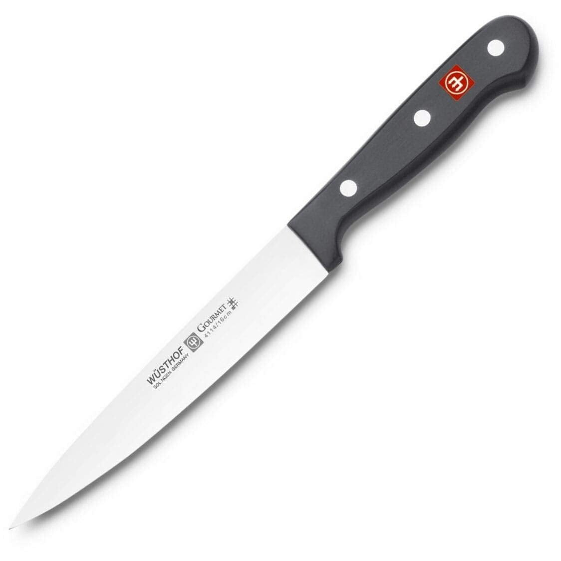 

Нож Wusthof, 6 дюймов, серия Gourmet | Лезвие Full Tang, из высокоуглеродистой нержавеющей стали, с прямой кромкой