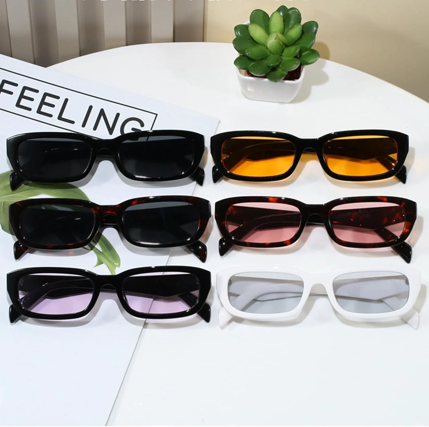 

Солнцезащитные очки Bullabulling в стиле ретро, ​​маленькие прямоугольные, для женщин, модная оправа в стиле панк 90-х, защита от УФ-излучения UV400, Black Purple