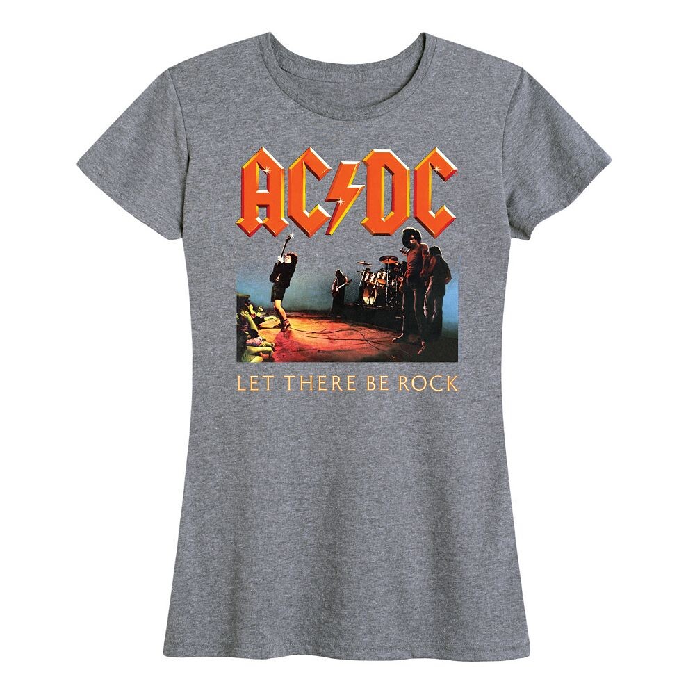 

Женская футболка ACDC Let There Be Rock с рисунком Licensed Character, цвет Heather Gray