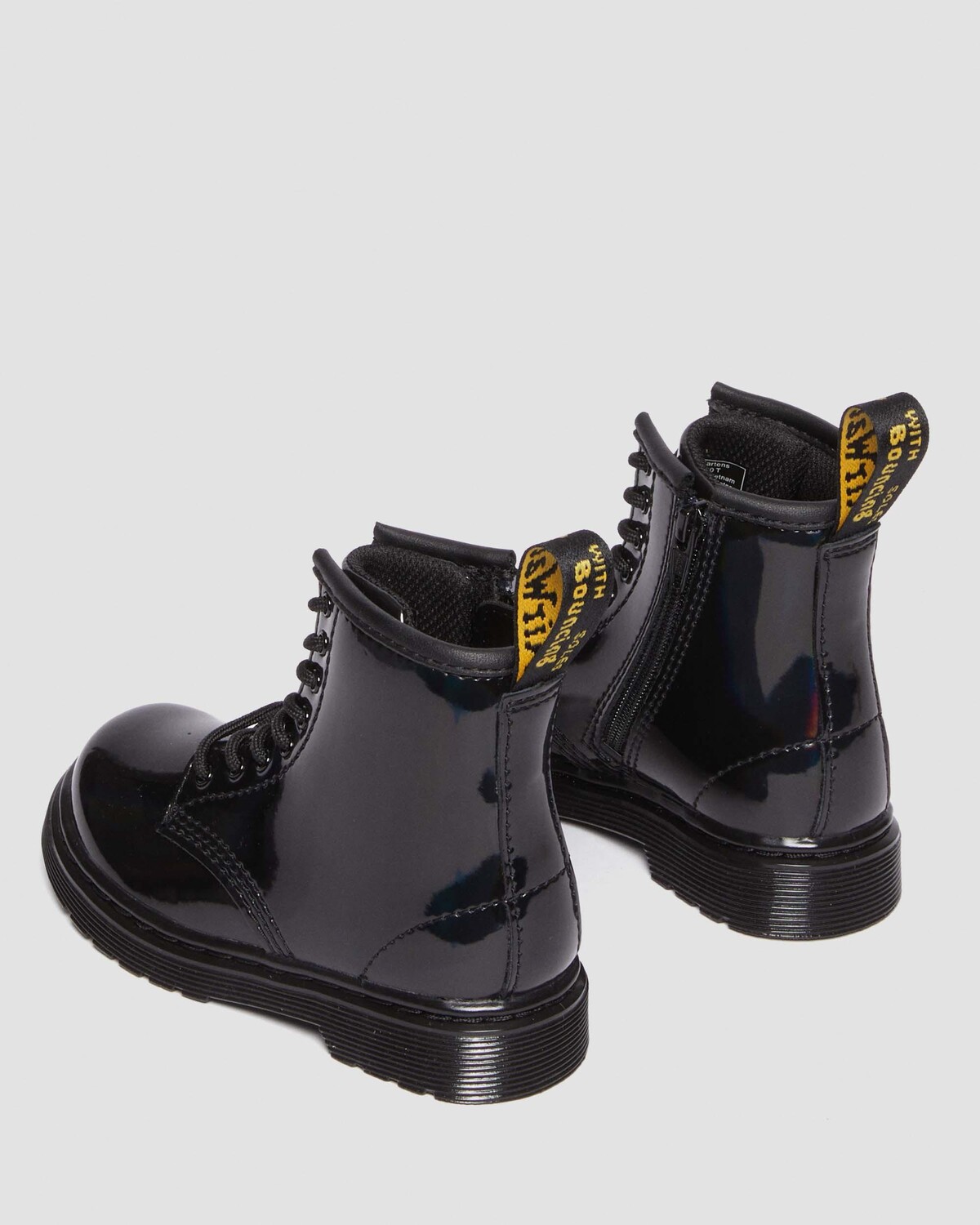 Лакированные кожаные ботинки на шнуровке Toddler 1460 Rainbow Dr. Martens — фото 4
