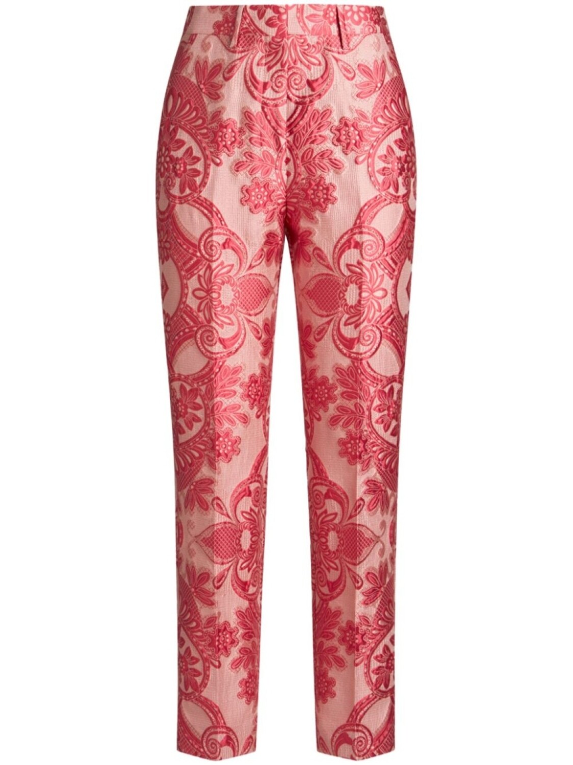 

Брюки-сигареты ETRO с узором пейсли и жаккардом, красный