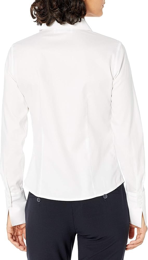 Женская рубашка Calvin Klein с длинным рукавом, не мнется и не глажется, White — фото 2