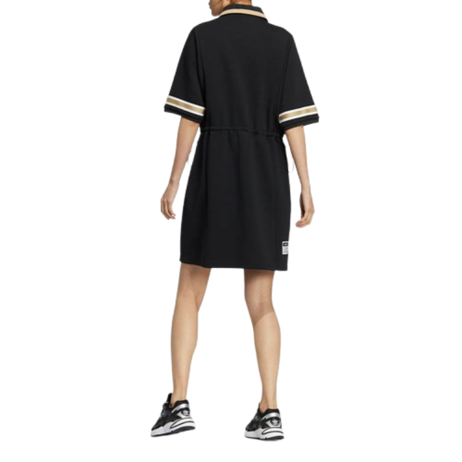 (WMNS) Платье-поло Adidas Modern Collegiate Polo Dress 'Black Gold' — фото 3