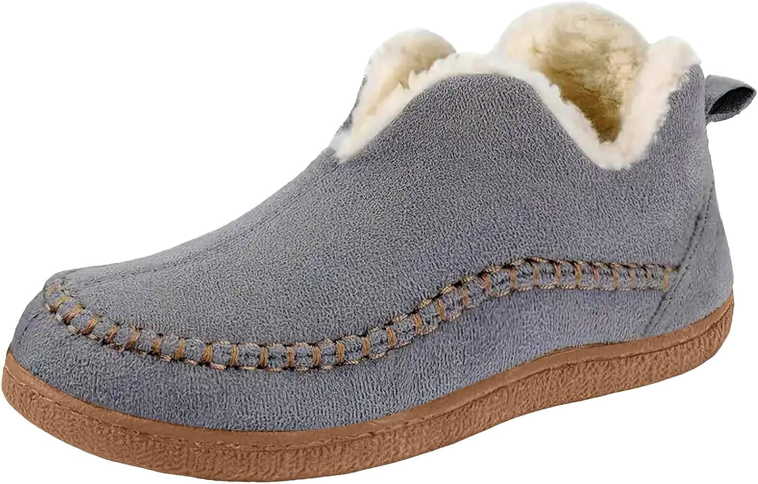 

Женские ботильоны-тапочки Zyuoel из замши и кожи, сандалии на танкетке, комфортные нескользящие ботинки, мужские тапочки, мягкая Cushioned стелька, домашняя обувь с резиновой подошвой и подкладкой из шерстяной смеси для дома и улицы, серый