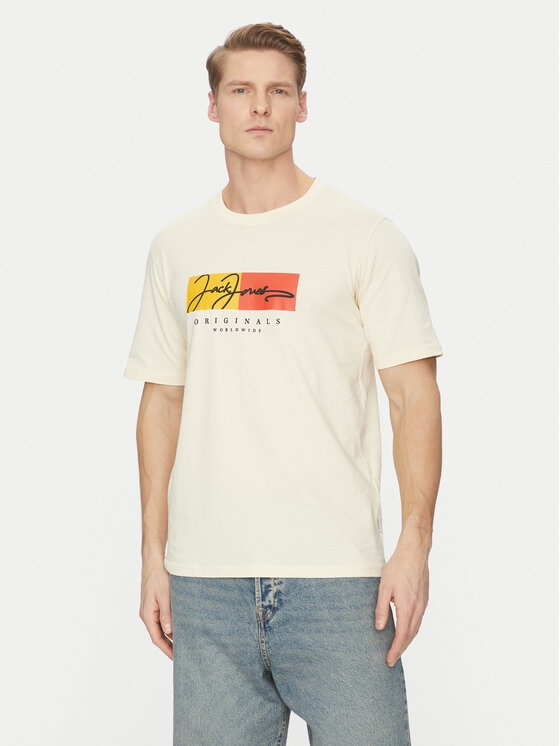 

Футболка обычного кроя Frederiksberg 12278266 Jack&Jones, экрю