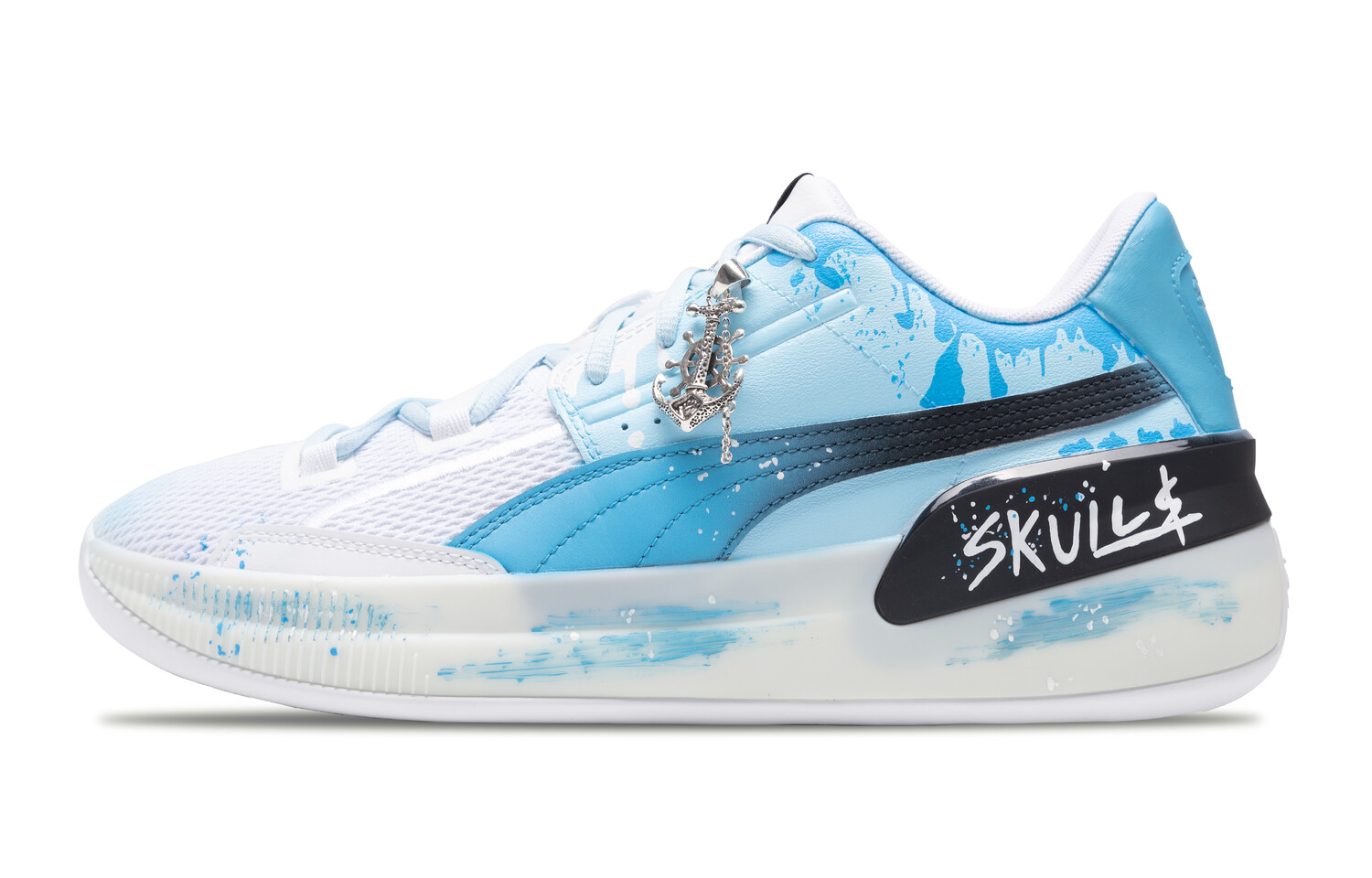 

Баскетбольные кроссовки Clyde Hardwood мужские с низким верхом белые/синие Puma