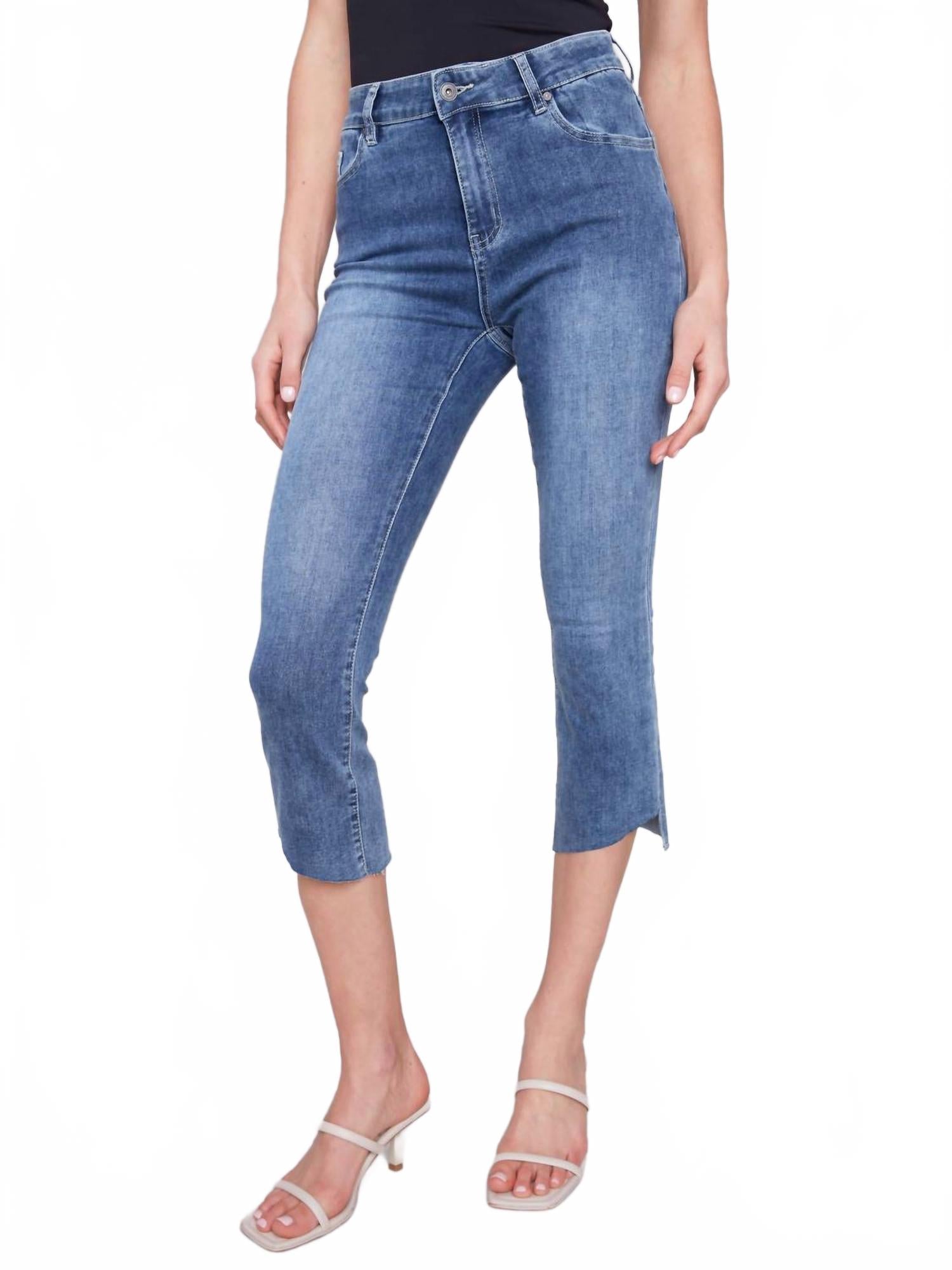 

Брюки клеш с необработанным краем в средне-синем цвете CHARLIE B