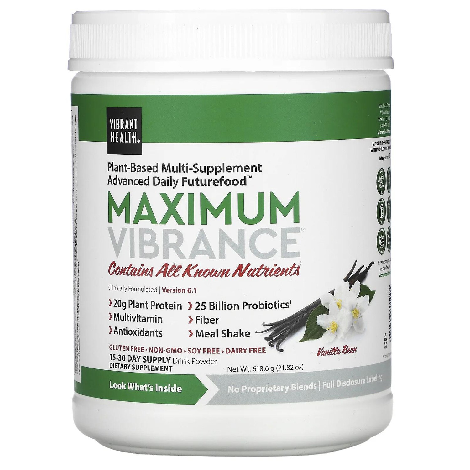 

Vibrant Health Maximum Vibrance Версия 3.0 стручок ванили 22,1 унции (626,4 г)