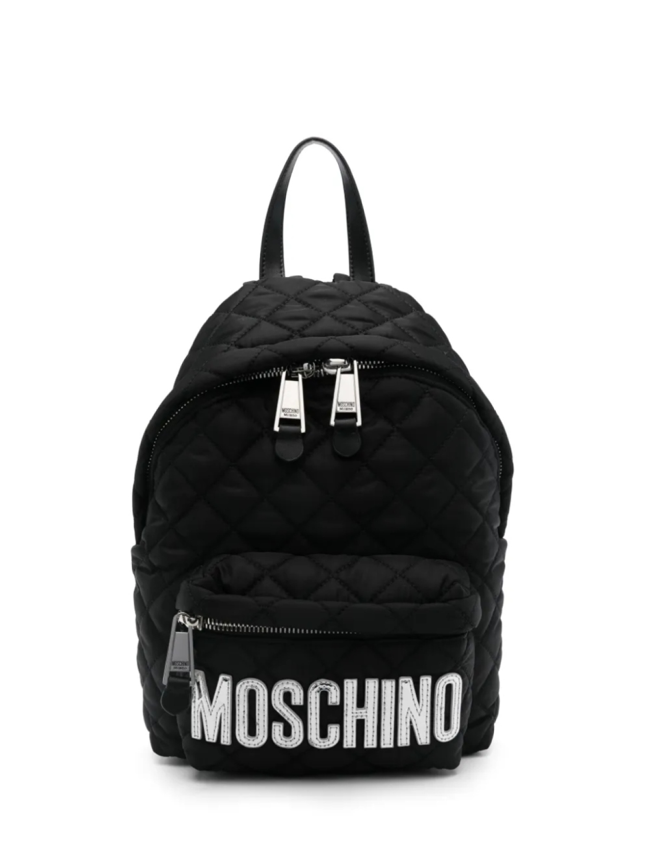 

Стеганый рюкзак с логотипом Moschino, черный