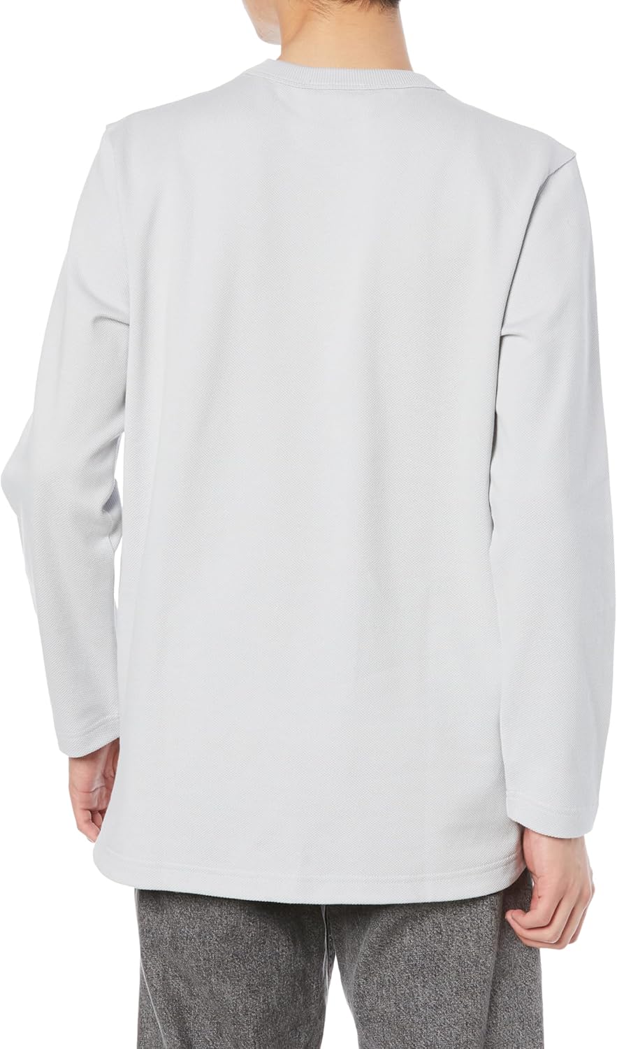 Мужская классическая футболка с длинным рукавом и объемным пике от LACOSTE (Официальная версия), серый — фото 2