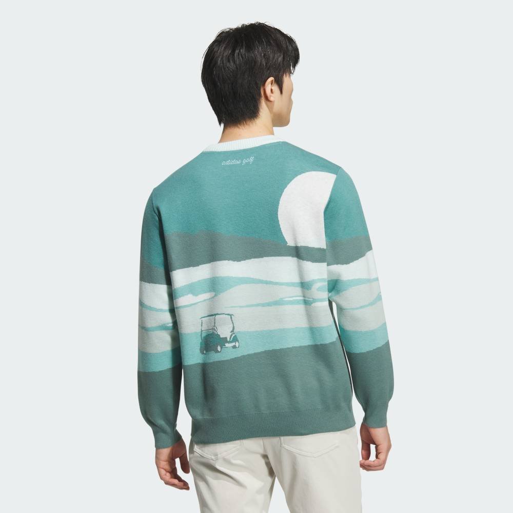 Мужской свитер с длинным рукавом и графическим принтом Adidas, Turquoise — фото 2