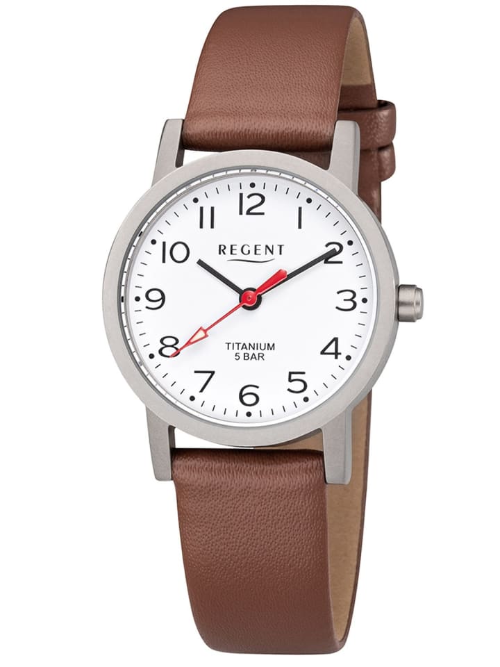 

Regent Женские часы, титан, коричневый кожаный ремешок, диаметр 27 мм