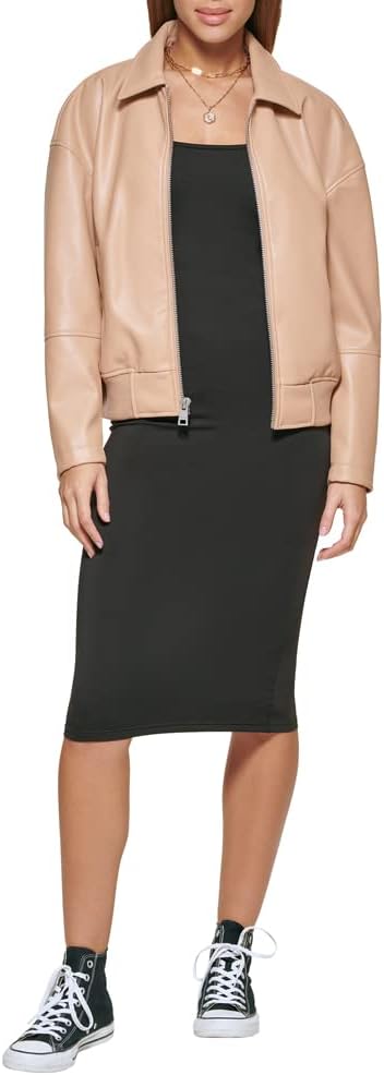 

Levi's Женская куртка-бомбер из искусственной кожи с отложным воротником, Biscotti