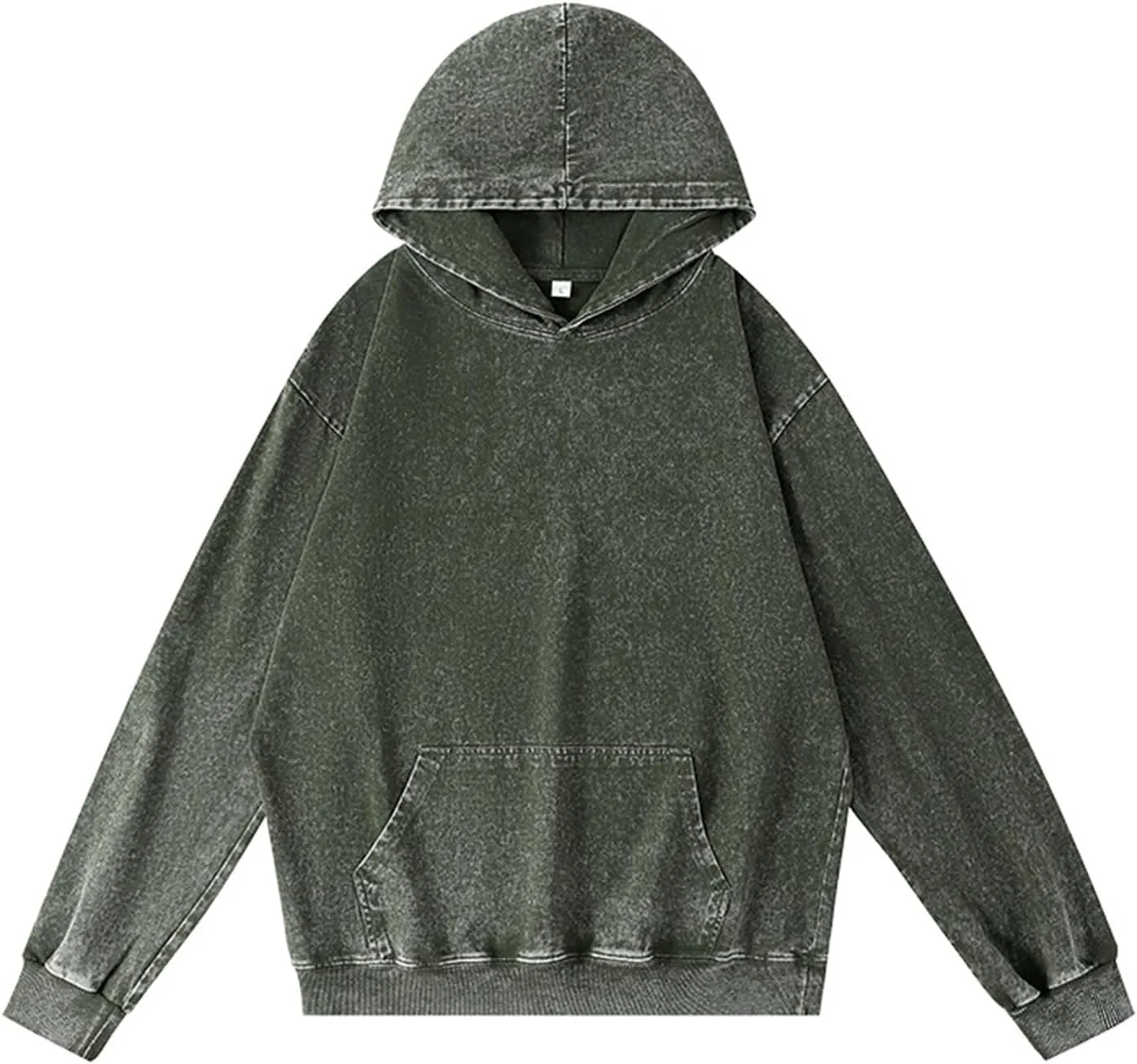 Худи Oversized Unisex Acid Wash Heavyweight Denim Vintage Loose Fit — фото 4