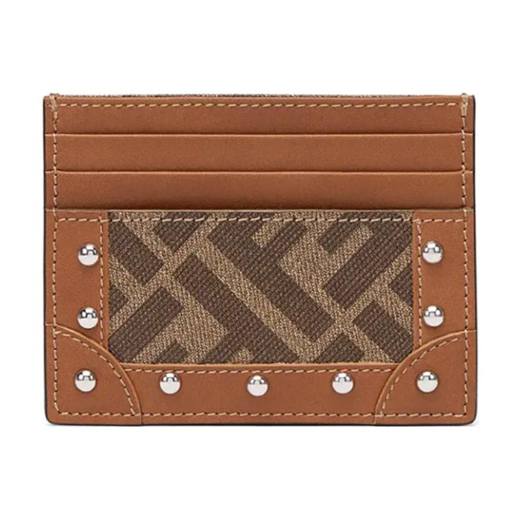

FENDI Холщовый держатель для карт, унисекс, коричневый