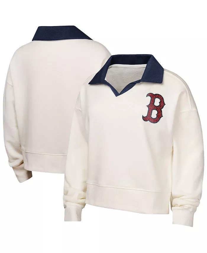 

Белая толстовка с воротником и V-образным вырезом Big Girls Boston Red Sox Ballpark Hit Outerstuff