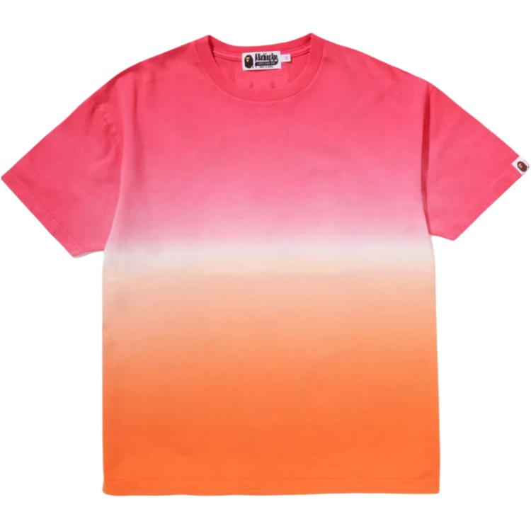 

A BATHING APE Bape женская футболка Gradation Big College оверсайз розовая, Розовый, A BATHING APE Bape женская футболка Gradation Big College оверсайз розовая