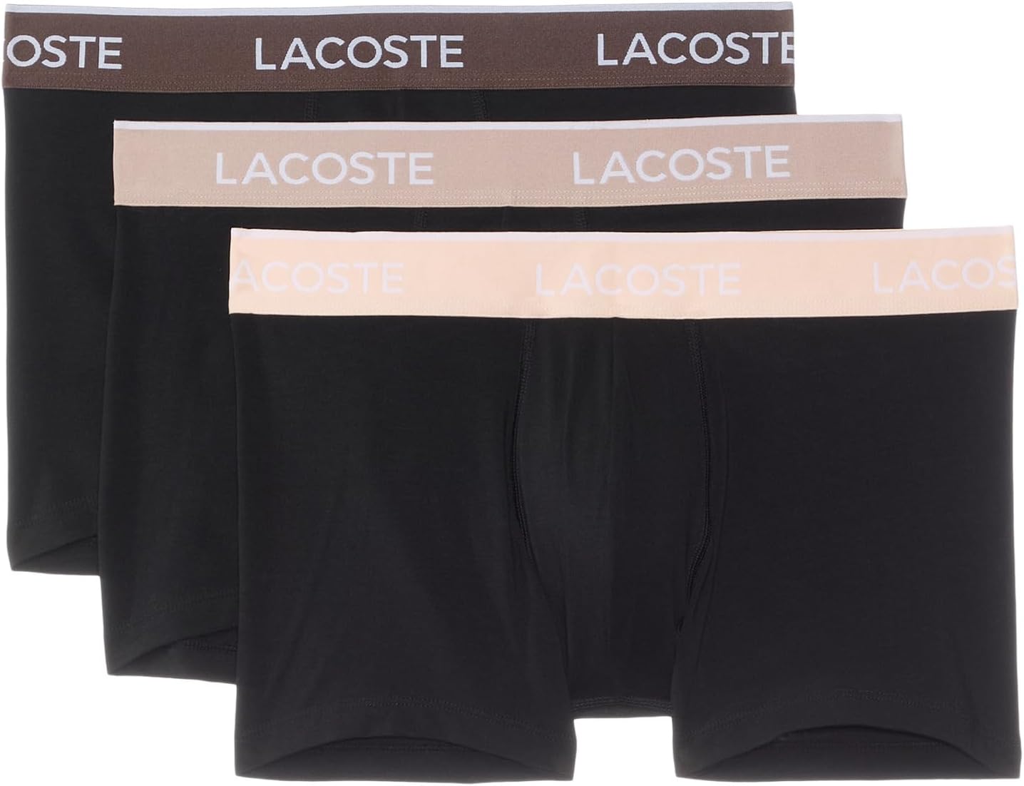 

Трусы Lacoste мужские хлопковые эластичные Essentials 3 шт, Black W/Dark Brown/Light Brown/Tan