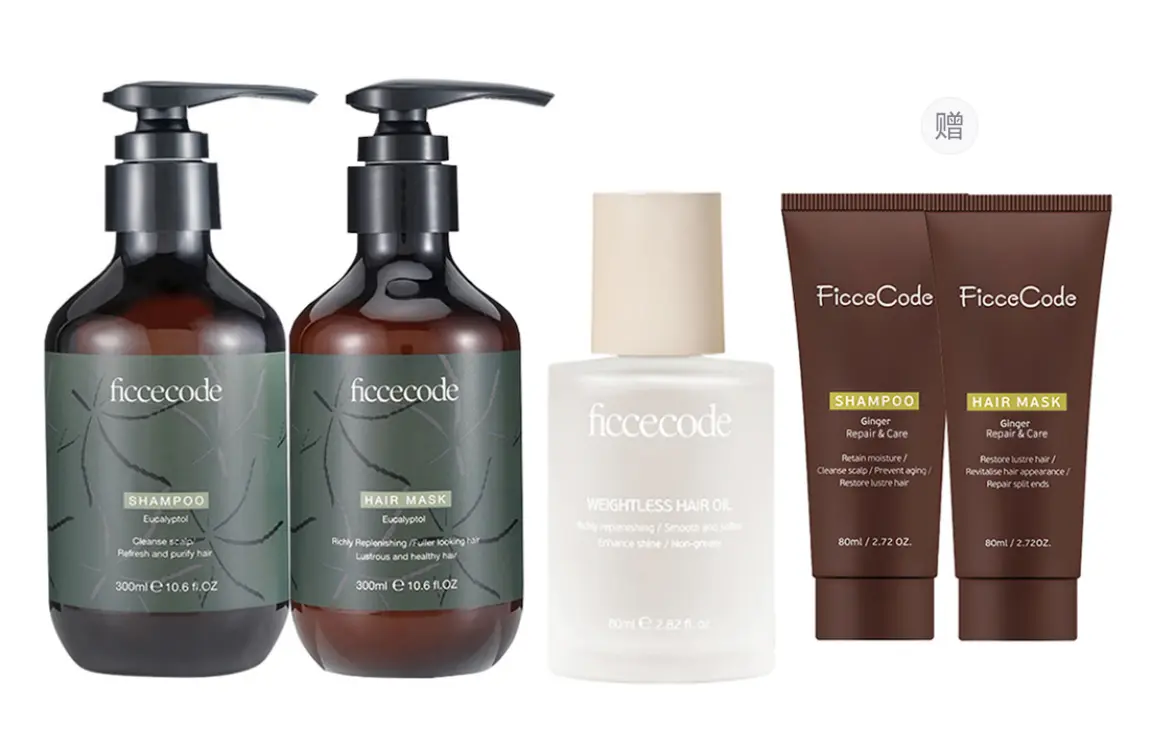 

Шампунь и кондиционер от перхоти с маслом эвкалипта для снятия зуда, контроля жира и стойкого аромата FicceCode, Eucalyptus Wash Set 300ml*2 + Hair Oil 80ml