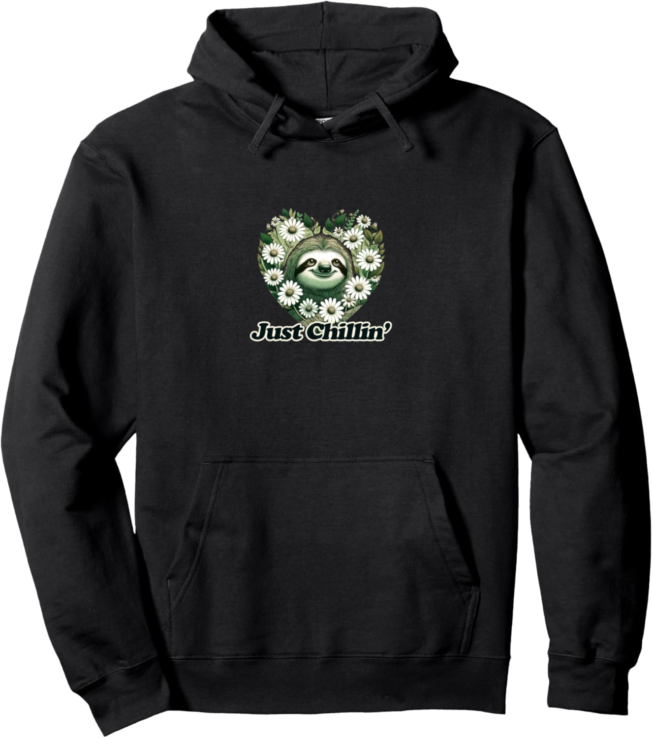 

Толстовка Just Chillin' Sloth Fun Flower and Lot Art Sloth Lovers Flower, черный