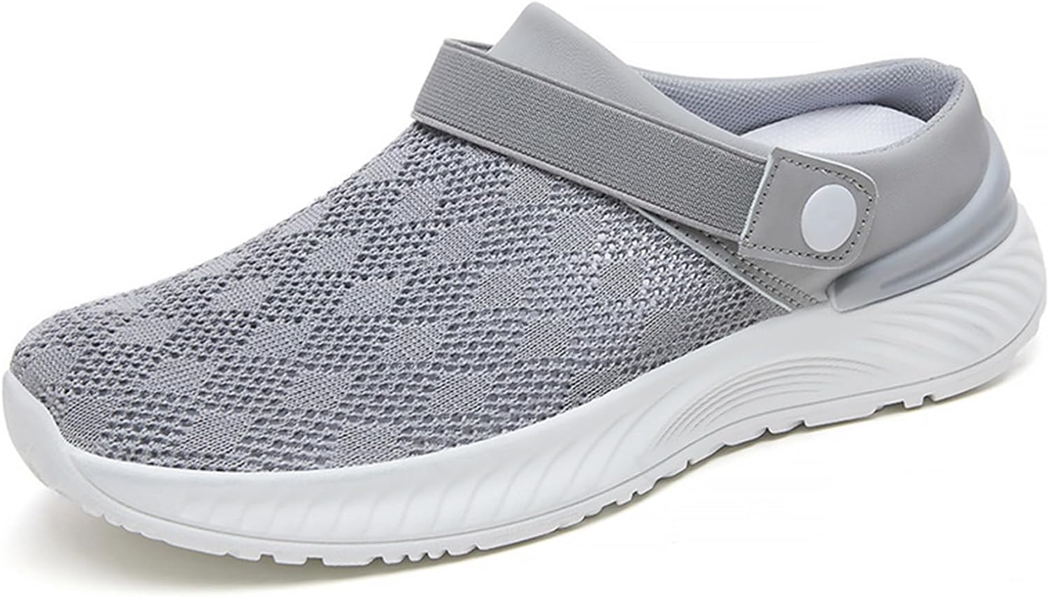 

Женские садовые туфли для мужчин, быстро сохнущие, легкие, дышащие мюли, сабо, сетчатые сандалии, модные, повседневные, для улицы и воды, унисекс Generic, серый